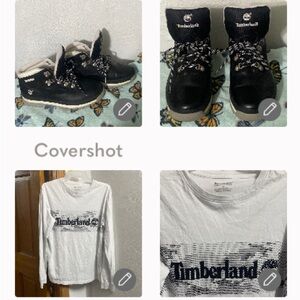 EUC Timberland🖤leather🥾5M+Timberland LS Tee  S/P